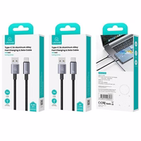 USAMS Laidas USB na USB-C 3A 1,2m Fast Charging plieno SJ663USB01 (US-SJ663)