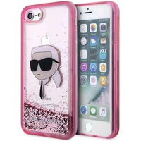 Karl Lagerfeld KLHCI8LNKHCP iPhone 7/8/SE 2020/2022 rožinis/rožinis kietas dėklas Blizgantis Karl Galva