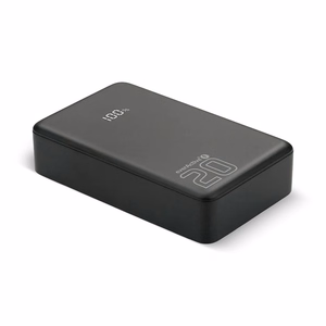 Išorinė baterija 20 000mAh, 1x USB, 2x USB-C, 20W, QC4+, LCD ekranas, juodas