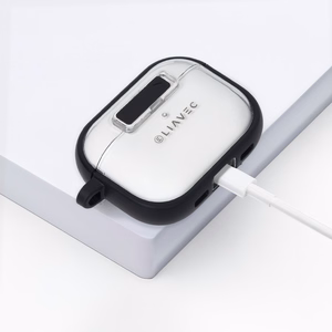 Liavec SlideLock Dėklas for Apple AirPods Pro 3 skaidrus-juodas