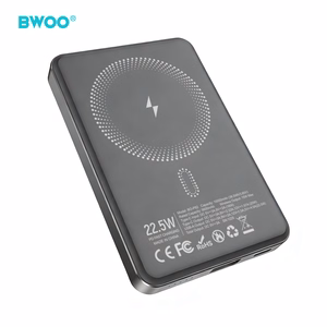 BWOO P82 10000mAh 15W išorinė baterija belaidis krovimas tamsiai pilka