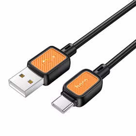 Kabelis USB A į USB C Hoco 3A 1 m X108 juodas