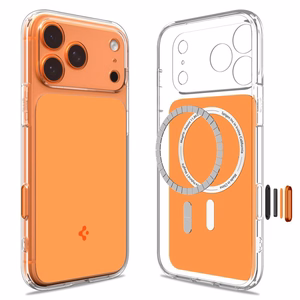 Spigen Thin Fit MagSafe deklas, skirtas iPhone 17 Pro - Skaidrus oranzinis