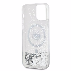 Karl Lagerfeld Skystas Blizgučiai Choupette galvos MagSafe dėklas iPhone 12 / 12 Pro - permatomas