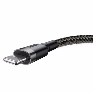 Baseus Cafule USB – Lightning kabelis 2A, 3 m, juoda/pilka