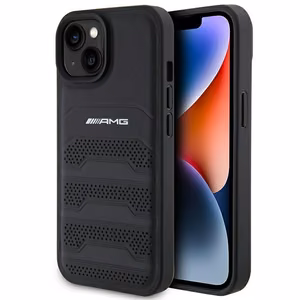 AMG Leather Debossed Lines чехол для iPhone 15 Plus - чёрный