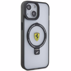 Ferrari FEHMP15SUSCAH iPhone 15 6.1" permatomas kietas dėklas su žiediniu stovu 2023 kolekcija Magnetinis