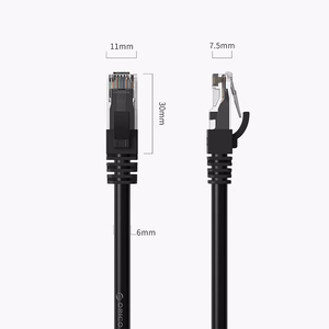 Orico PUG-C6 CAT6 1000Mbps RJ45 Ethernet Network Cable LAN Round 3m - Black