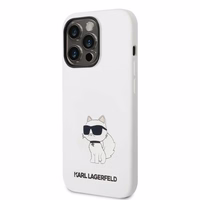 Karl Lagerfeld KLHMP14XSNCHBCH iPhone 14 Pro Max 6.7" baltas silikoninis dėklas Choupette, magnetinis (MagSafe)