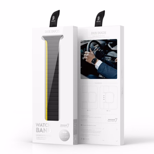 Магнитный ремешок для Apple Watch SE, 9, 8, 7, 6, 5, 4, 3, 2, 1 (41, 40, 38 mm) Dux Ducis (LD Version) - чёрно-жёлтый