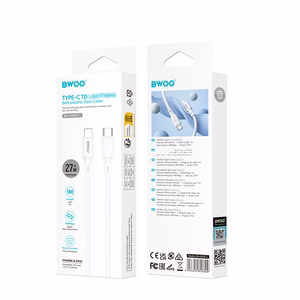 BWOO silikoninis laidas X329CL 27W USB-C - lightning 1m baltas