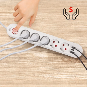 Maclean power strip, 5 socket extension + 3xUSB, 110-240V AC 50/60Hz, 2.1A max 2500W, 1.5m, white, MCE395 W