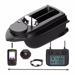 Flytec V030 Fishfinder GPS bait boat with fish finder, 20,000 mAh battery sold separately, Black