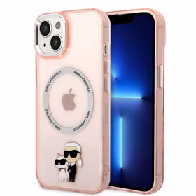 Karl Lagerfeld KLHMP14SHNKCIP iPhone 14 6.1" kietas dėklas pink/pink Iconic Karl&Choupette Magsafe