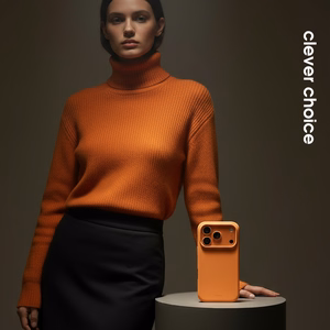 Crong Color Cover Magnetic MagSafe dėklas, skirtas iPhone 17 Pro, oranžinis