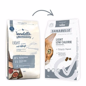 Bosch Sanabelle Light Poultry – mažo kaloringumo sausasis pašaras katėms su paukštiena, 8 kg