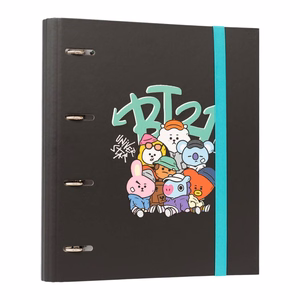 BT21 Street Mood A4 segtuvas su 4 žiedais ir elastine juostele