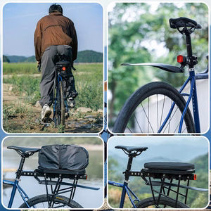 Rockbros RBHJ-1 Black Diamond dviračio bagažinė su purvasaugiu ir greito tvirtinimo sistema 26-29" kalnų dviračiams - juoda