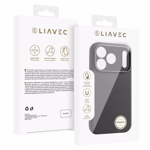 Liavec Silk Shield dėklas su metaliniu kameros rėmeliu, skirtas Iphone 17 Pro Max juodas