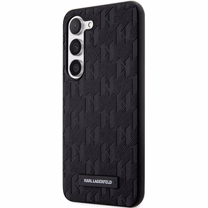 Karl Lagerfeld KLHCS23MSAKLHPK S23+ S916 kietas dėklas juodas/juodas Saffiano Mono Metalinis Logotipas