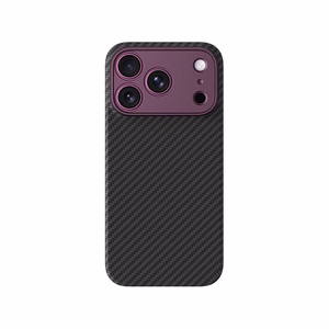 AmazingThing Titan Max Lens dėklas, skirtas iPhone 18 Pro, iš aramido pluošto, su kameros apsauga, suderinamas su MagSafe – spalva: violetinė