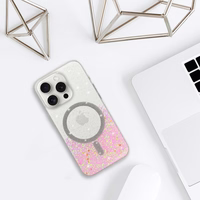 Tel Protect Moonlite magnetinis dėklas telefonui Iphone 17 Pro rožinis permatomas