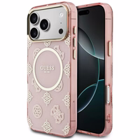 Guess IML Peony Dot MagSafe Dėklas for iPhone 17 Pro Max - rožinis