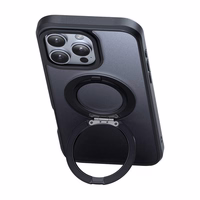 McDodo PC-4933 MagSafe dėklas iPhone 16 Pro Max su stovu (juodas)