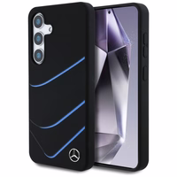 Mercedes Silikoninis Kontrastingos kreivės Magnetinis dėklas Samsung Galaxy S25 - juodas