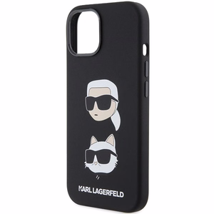 Karl Lagerfeld Silikoninis Karl&Choupette Head dėklas telefonui iPhone 15 Plus / 14 Plus - juodas