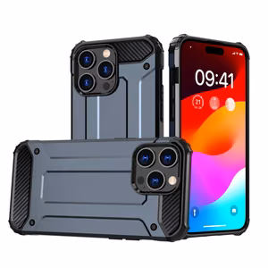 iPhone 15 Pro Hybrid Armor dėklas - mėlynas