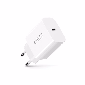 Tech-Protect NC20W sieninis įkroviklis su USB-C jungtimi - baltas