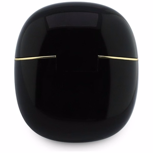 Belaidės TWS ausinės Guess Glossy Gold Line Classic, juodos