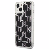 Karl Lagerfeld KLHCP14SLMNMK iPhone 14 6.1 "kietasis dėklas juodas / juodas skystas blizgutis Monogram