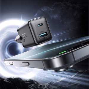 Joyroom JR-TG8 GaN 45W USB-C + USB-A sieninis įkroviklis – spalva: juoda