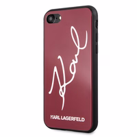 Karl Lagerfeld KLHCI8DLKSRE iPhone 7/8SE 2020 / SE 2022 raudonas kietas dėklas Signature Glitter
