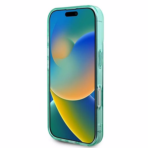 Guess IML Rhinestones Magnetinis dėklas telefonui iPhone 16 - žalias