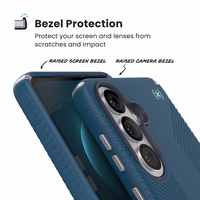 Speck Presidio2 Grip Magnet - Samsung Galaxy S26+ MagSafe dėklas (Deep Sea/sidabrinis Metallic/Spell mėlynas)