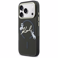 Karl Lagerfeld IML Choupettes Karl Script Logo MagSafe Dėklas for iPhone 17 Pro Max - juodas