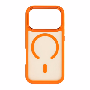 Dėklas, skirtas iPhone 18 Pro / 17 Pro: Forcell F-Protect Smoke Hybrid Premium, suderinamas su MagSafe, spalva – oranžinė