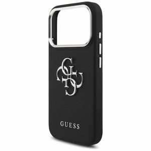Guess Grained Big 4G Classic Logo dėklas telefonui iPhone 17 Pro - juodas