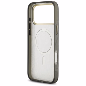 Guess Pitono rašto magnetinis dėklas iPhone 17 Pro Max - juodas