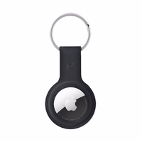 Crong Silicone dėklas with raktų pakabukas – apsauginis keychain dėklas Apple AirTag 1/2 (juodas)