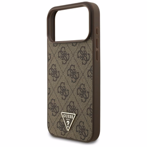Guess 4G Strap Triangle Logo Magnetinis dėklas telefonui iPhone 17 Pro Max - ruda