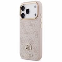 Guess 4G Strass Logo magnetinis dėklas telefonui iPhone 17 Pro - rožinis