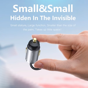 Automobilinis įkroviklis Essager „Bee" pilkas (1xUSB) + integruotas „Lightning" laidas 20W