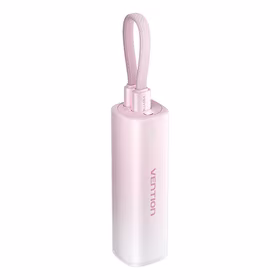 Išorinė baterija Vention FHWR0 5000mAh 20W + USB-C į Lightning laidas (rožinė)