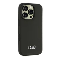 Audi Silikoninis dėklas telefonui iPhone 16 Pro 6.3" juodas/juodas kietas dėklas AU-LSRIP16P-Q3/D1-BK