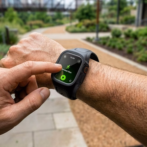 Spigen Liquid Air Pro dėklas su dirželiu ir 9H grūdintas stiklas Apple Watch Ultra 49 mm, juodi