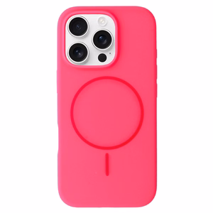 Magnetinis plonas silikoninis dėklas telefonui iPhone 17 Pro rožinis